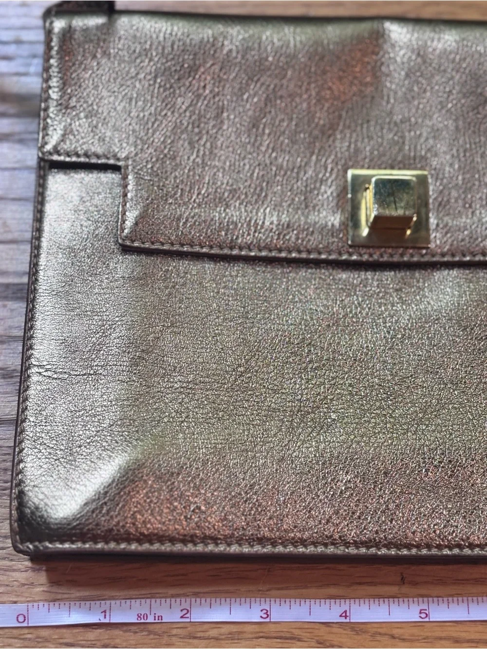 Vintage Furla Metallic Leather Crossbody Clutch Y2K Italian Designer Bag